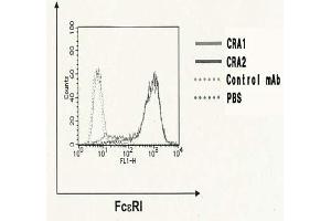 Flow Cytometry (FACS) image for anti-Fc Fragment of IgE Receptor Ia (FCER1A) (AA 1-84), (Extracellular Domain) antibody (ABIN2451980) (Fc epsilon RI/FCER1A antibody  (Extracellular Domain))