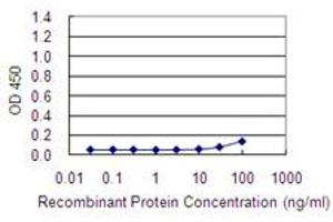 Detection limit for recombinant GST tagged ACTR3 is 10 ng/ml as a capture antibody.