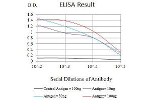 Black line: Control Antigen (100 ng),Purple line: Antigen (10 ng), Blue line: Antigen (50 ng), Red line:Antigen (100 ng) (CD163 antibody  (AA 42-259))