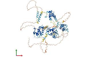 AlphaFold protein structure predicition of Human Recombinant BEND3 Protein, UniprotID Q5T5X7