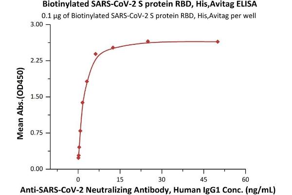 SARS-CoV-2 Spike S1 Protein (RBD) (His tag,AVI tag,Biotin)