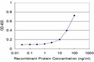 Detection limit for recombinant GST tagged PIK4CB is approximately 3ng/ml as a capture antibody. (PI4KB antibody  (AA 731-828))