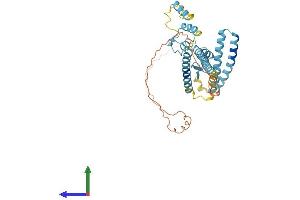 AlphaFold protein structure predicition of Mouse Recombinant Luc7l Protein, UniprotID Q9CYI4