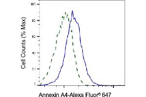 Validation of Annexin A4 knockdown using flow cytometry. (Recombinant Annexin IV antibody)