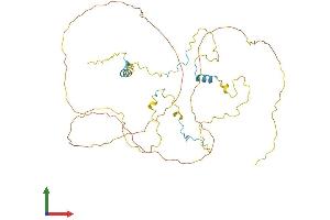 AlphaFold protein structure predicition of Human Recombinant RCSD1 Protein, UniprotID Q6JBY9 (RCSD1 Protein (AA 1-416) (His tag))