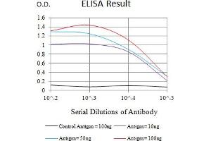 Black line: Control Antigen (100 ng),Purple line: Antigen (10 ng), Blue line: Antigen (50 ng), Red line:Antigen (100 ng) (SIGLEC5 antibody  (AA 17-230))