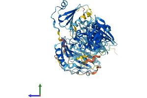 AlphaFold protein structure predicition of Human Recombinant SCIN Protein, UniprotID Q9Y6U3