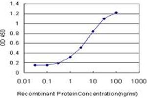Detection limit for recombinant GST tagged FGL1 is approximately 0. (FGL1 antibody  (AA 19-312))