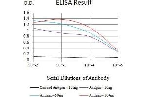 Black line: Control Antigen (100 ng),Purple line: Antigen (10 ng), Blue line: Antigen (50 ng), Red line:Antigen (100 ng) (PLA2G7 antibody  (AA 22-441))