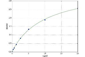 A typical standard curve (KATNB1 ELISA Kit)
