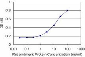Sandwich ELISA detection sensitivity ranging from 1 ng/mL to 100 ng/mL. (ARHGDIA (Human) Matched Antibody Pair)