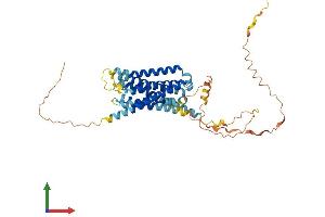 AlphaFold protein structure predicition of Mouse Recombinant Gpr61 Protein, UniprotID Q8C010 (GPR61 Protein (AA 1-449) (His tag))