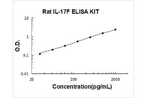 Rat IL-17F PicoKine ELISA Kit standard curve