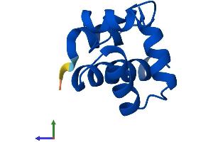 AlphaFold protein structure predicition of Human Recombinant BANF1 Protein, UniprotID O75531 (BANF1 Protein (AA 1-89) (His tag))