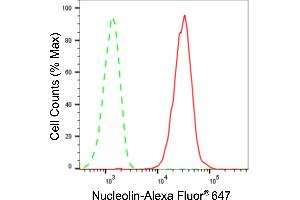 Flow cytometric analysis of Nucleolin expression in HAP-1 cells using Nucleolin antibody (ABIN7799668), 1:2,000).