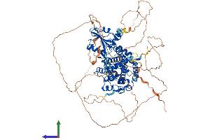 AlphaFold protein structure predicition of Human Recombinant SH2D3C Protein, UniprotID Q8N5H7 (SH2D3C Protein (AA 1-860) (His tag))
