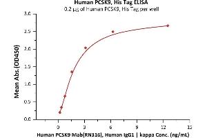 ELISA image for Proprotein Convertase Subtilisin/kexin Type 9 (PCSK9) (AA 31-692) (Active) protein (His tag) (ABIN2181580)