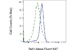 Validation of Raf1 knockdown using flow cytometry. (Recombinant RAF1 antibody)