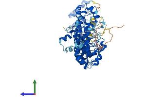 AlphaFold protein structure predicition of Mouse Recombinant Asb15 Protein, UniprotID Q8VHS6 (ASB15 Protein (AA 1-583) (His tag))