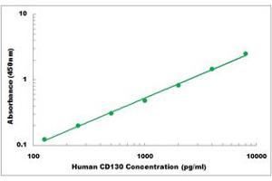 Representative Standard Curve (CD130/gp130 ELISA Kit)