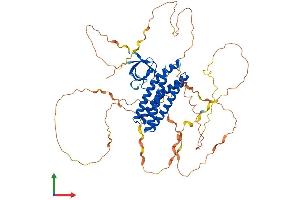 AlphaFold protein structure predicition of Mouse Recombinant Efs Protein, UniprotID Q64355 (EFS Protein (AA 1-560) (His tag))