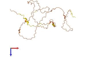 AlphaFold protein structure predicition of Human Recombinant ESRG Protein, UniprotID Q1W209 (ESRG Protein (AA 1-222) (His tag))