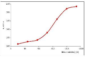 Titration curve of ABIN235660 specific to matrix protein M1 of Influenza B virus in indirect ELISA. (Influenza B Virus Matrix antibody (Influenza B Virus))
