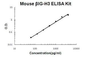 Mouse βIG-H3/TGFBI PicoKine ELISA Kit standard curve (TGFBI ELISA Kit)