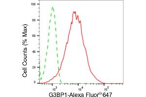 Flow cytometric analysis of G3BP1 expression in HepG2 cells using G3BP1 antibody (ABIN7798816), 1:2,000).