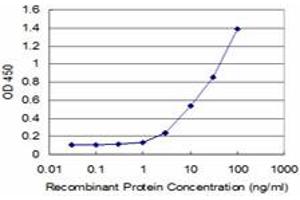 Detection limit for recombinant GST tagged IRAK4 is approximately 1ng/ml as a capture antibody. (IRAK4 antibody  (AA 255-351))