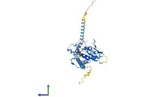 AlphaFold protein structure predicition of Mouse Recombinant Hs6st1 Protein, UniprotID Q9QYK5