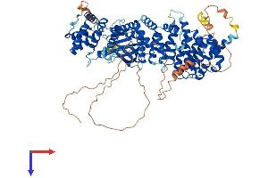 AlphaFold protein structure predicition of Mouse Recombinant Ppp4r3a Protein, UniprotID Q6P2K6 (SMEK1 Protein (AA 1-820) (His tag))