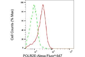Flow cytometric analysis of POLR2E expression in HAP-1 cells using POLR2E antibody (ABIN7799879), 1:2,000).