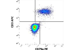 Flow cytometry multicolor surface staining of human lymphocytes stained using anti-human CD79a (ZL7. (CD79a antibody  (PE))