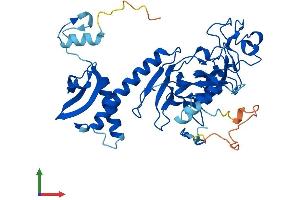 AlphaFold protein structure predicition of Human Recombinant SUV39H1 Protein, UniprotID O43463 (SUV39H1 Protein (AA 1-412) (His tag))