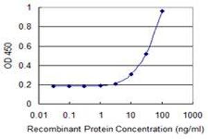 Detection limit for recombinant GST tagged HOXB9 is 3 ng/ml as a capture antibody. (HOXB9 antibody  (AA 65-163))