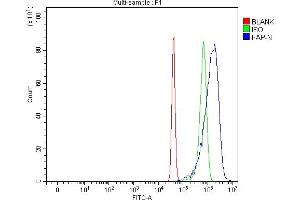 Flow Cytometry analysis of SiHa cells using anti-Fibroblast activation protein, alpha/FAP antibody (ABIN7602234).