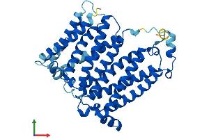 AlphaFold protein structure predicition of Mouse Recombinant Tm6sf1 Protein, UniprotID P58749 (TM6SF1 Protein (AA 1-370) (His tag))
