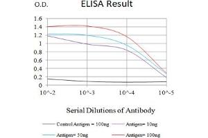 Black line: Control Antigen (100 ng),Purple line: Antigen (10 ng), Blue line: Antigen (50 ng), Red line:Antigen (100 ng) (CD99 antibody  (AA 1-185))