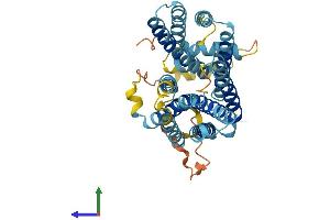 AlphaFold protein structure predicition of Mouse Recombinant Slc22a17 Protein, UniprotID Q9D9E0 (SLC22A17 Protein (AA 1-401) (His tag))