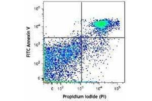 Flow Cytometry (FACS) image for FITC Annexin V Apoptosis Detection Kit with PI (ABIN2669213) (FITC Annexin V Apoptosis Detection Kit with PI)