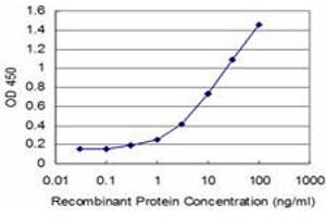 Detection limit for recombinant GST tagged FGF8 is approximately 0. (FGF8 antibody  (AA 65-133))