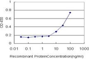 Detection limit for recombinant GST tagged FZD3 is approximately 10ng/ml as a capture antibody. (FZD3 antibody  (AA 55-157))