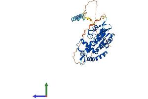 AlphaFold protein structure predicition of Mouse Recombinant Hs3st3b1 Protein, UniprotID Q9QZS6 (HS3ST3B1 Protein (AA 1-390) (His tag))