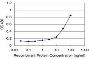 Detection limit for recombinant GST tagged NAB2 is approximately 1ng/ml as a capture antibody. (NAB2 antibody  (AA 421-525))