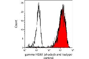 Flow Cytometry (FACS) image for anti-gamma Histone Variant H2AX (GAMMA-H2AX) (Ser140) antibody (ABIN7455200) (Recombinant gamma H2AX antibody  (Ser140))
