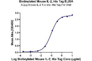 Immobilized Mouse IL-2 R alpha, His Tag at 2 μg/mL (100 μL/well) on the plate. (IL-2 Protein (AA 21-169) (His-Avi Tag,Biotin))