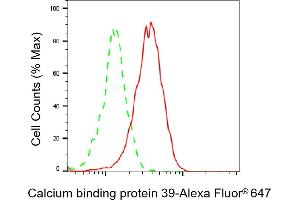 Flow cytometric analysis of Calcium binding protein 39 expression in HepG2 cells using Calcium binding protein 39 antibody (ABIN7797828), 1:2,000). (Recombinant CAB39 antibody)