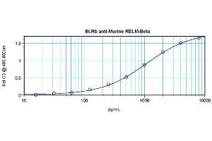 Sandwich ELISA using RELM beta antibody (RETNLB antibody  (Biotin))