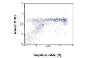 Flow Cytometry (FACS) image for Annexin A5 (ANXA5) protein (FITC) (ABIN2669257) (Annexin V Protein (FITC))